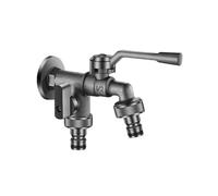 SXWYLZ Robinet Eau Froide Mural Robinet Double Sortie Antigel Robinets Exterieur 1/2" pour Jardins et Terrasses, Gris