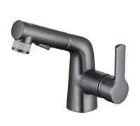 SXWYLZ Robinet Evier avec Douchette Extractible Robinet de Lavabo avec Eau Chaude et Froide 3 Modes Mitigeur Evier Robinets à Poignée Unique,Gris