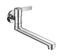 SXWYLZ Robinet Evier de Cuisine Laiton Robinet de Lavabo Eau Froide Robinet D'Eau Pivotante À 360° Rallonge Robinet pour Vasque À Poser,Chromé,20 Cm