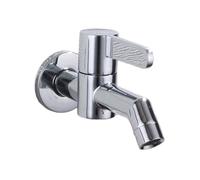 SXWYLZ Robinet Evier de Cuisine Mural Robinet D'Eau Froide Simple Robinets de Piscine à Vadrouille Poignée Unique, Alliage de Zinc,Chrome