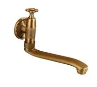 SXWYLZ Robinet Evier Rallongé Robinet D'Eau Froide de Cuisine Ancien Robinets Mural Pivotant, Poignée Unique, 21 CM