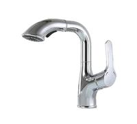 SXWYLZ Robinet Extensible de Relevable Robinet Salle Bain Rotatif à 360° Mitigeur Lavabo avec Douchette Extractible 2 Modes Poignée Unique Eau Chaude et Froide,Chrome