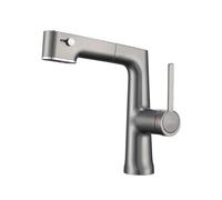 SXWYLZ Robinet Extensible pour Eau Chaude et Froide Robinet Lavabo à 3 Modes Poignée Unique Mitigeur Salle de Bain, Alliage de Cuivre,Gris