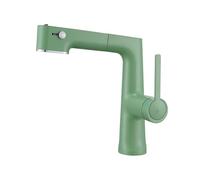 SXWYLZ Robinet Extensible pour Eau Chaude et Froide Robinet Lavabo à 3 Modes Poignée Unique Mitigeur Salle de Bain, Alliage de Cuivre,Vert