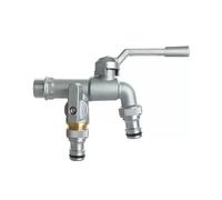 SXWYLZ Robinet Extérieur Antigel 1/2 Robinet Exterieur Jardin Double Sortie Robinets Mural Eau Froide pour Terrasse, Gris Clair