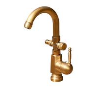 SXWYLZ Robinet Exterieur Antigel Robinet de Jardin Antique Pivotant à 360° Double Sortie avec Répartiteur, pour Eau Chaude et Froide