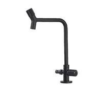 SXWYLZ Robinet Extérieur Antigel Robinets Jardin Double Sortie Pivotant à 360° Robinet D'Eau Froide avec Répartiteur 1/2 Double Poignées, Acier Inoxydable,Noir