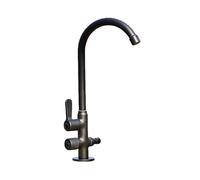 SXWYLZ Robinet Exterieur Jardin Noir Robinet D'Eau Froide Antigel Rotatif à 360° Robinets Double Sortie avec Inverseur 1/2 Doubles Poignées