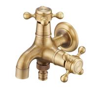 SXWYLZ Robinet Exterieur Jardin Vintage Double Robinet Exterieur Jardin Robinet en Laiton pour Extérieur Robinet Mural Extérieur Laiton Robinet Antigel