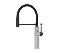 SXWYLZ Robinet Flexible Cuisine Rotatif Robinet Mitigeur Extractible à 2 Modes Mitigeur Évier à Poignée Unique Robinets D'Évier de Cuisine avec Eau Chaude et Froide, Acier Inoxydable,Chrome