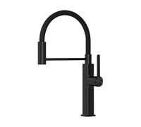 SXWYLZ Robinet Flexible Cuisine Rotatif Robinet Mitigeur Extractible à 2 Modes Mitigeur Évier à Poignée Unique Robinets D'Évier de Cuisine avec Eau Chaude et Froide, Acier Inoxydable,Noir