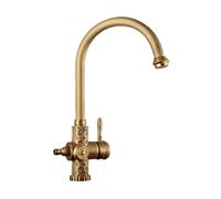 SXWYLZ Robinet Jardin Ancien Robinet Exterieur Antigel Double Sortie avec Connecteur à Pression 1/2 Voie Pivotant à 360° Chaud et Froid