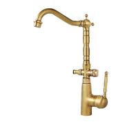SXWYLZ Robinet Jardin Double Sortie Antigel Robinet Extérieur avec Connecteur à Pression de 1/2 Pouce Robinets de Jardin Antique Pivotant à 360° Chaud et Froid