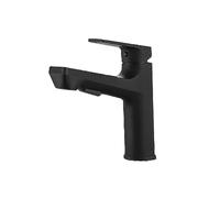 SXWYLZ Robinet Lavabo avec Douchette Extractible Mitigeur Lavabo Salle de Bain à 2 Modes à Poignée Unique Robinet D'Eau Chaude et Froide,Noir