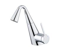 SXWYLZ Robinet Lavabo avec Douchette Extractible Robinets D'Évier Pivotant à 360° 2 Modes Robinet de Salle de Bains Chaud et Froid Poignée Unique,Chrome