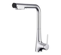 SXWYLZ Robinet Lavabo avec Douchette Extractible Rotation à 360° Robinets D'Eau Chaude et Froide Robinet de Salle de Bain Lavabo à 2 Modes Poignée Unique,Chrome