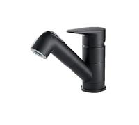 SXWYLZ Robinet Lavabo Extensible Eau Chaude et Froide Robinet Rotatif Mitigeur Salle de Bain à 2 Modes Poignée Unique,Noir