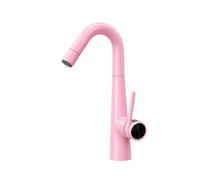 SXWYLZ Robinet Lavabo Pivotant, Robinet Mélangeur Extractible à 2 Modes de Débit D'Eau, Mitigeur Relevable, Poignée Unique, Eau Chaude et Froide,Rose