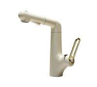 SXWYLZ Robinet Lavabo Salle de Bain avec Douchette Extractible Robinet de Levage Pivotant à 360° 3 Modes Mitigeur Lavabo à Poignée Unique, Chaud et Froid,Blanc