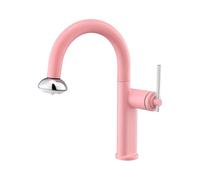 SXWYLZ Robinet Lavabo Salle de Bain, Robinet Evier avec Douchette Extractible, Robinetterie Douchette 2 Modes, Mitigeur Pivotant à 360°, Poignée Unique, Eau Chaude et Froide,Rose