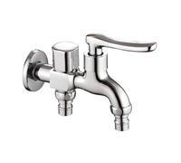 SXWYLZ Robinet Machine à Laver Double Robinet Eau Froide Mural 1/2 Robinets en Laiton Double Poignée Commande, Chrome