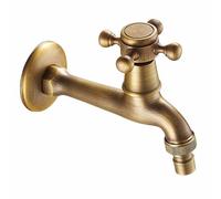 SXWYLZ Robinet Mural Extérieur Long Robinet Jardin Vintage Robinet D'Eau Froide Applique Mural Robinet Extérieur Robinet de Jardin pour Exterieur Jardin Terrasse,15 Cm