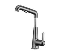 SXWYLZ Robinet Pivotant et Hauteur Réglable pour Lavabo Mitigeur avec Douchette Extractible Robinet D'Évier à 3 Modes, Poignée Unique, Eau Chaude et Froide,Gris