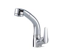 SXWYLZ Robinet Salle Bain avec Douchette Extractible, Robinet Relevable Rotation à 360°, Mitigeur Lavabo à 2 Modes, Poignée Unique, Eau Chaude et Froide,Chrome