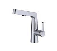 SXWYLZ Robinet Salle Bain Pivotant, Mitigeur Lavabo avec Douchette Extractible, Robinet Lavabo à 3 Modes, Robinet Relevable, Poignée Unique, Robinets D'Eau Chaude et Froide,Chrome