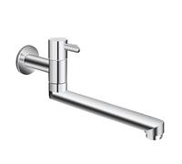 SXWYLZ Robinet Vasque Salle de Bain Piscine À Vadrouille Water Taps Robinet Cuisine Mural Eau Froide en Laiton Robinet Eau Froide Lavabo,Couleur Chromée,20 Cm