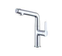 SXWYLZ Robinets D'Eau Chaude et Froide de la Salle de Bain Robinet Lavabo avec Douchette Extractible Mitigeur Evier à 3 Modes Robinet Rotatif à Poignée Unique,Chrome