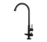 SXWYLZ Rrobinet Jardin Exterieur Antigel Robinet Double Sortie Pivotant à 360° Robinets D'Eau Froide avec 1/2 Inverseur Double Poignées,Noir