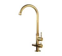SXWYLZ Rrobinet Jardin Exterieur Antigel Robinet Double Sortie Pivotant à 360° Robinets D'Eau Froide avec 1/2 Inverseur Double Poignées,Couleur Antique
