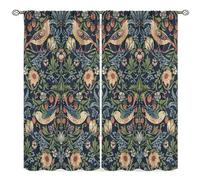 SXXLDNG William Morris Lot de 2 Rideaux de fenêtre Vintage avec Motifs Floraux Vintage pour Salon, Chambre à Coucher 132 x 213 cm