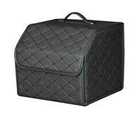 SXXTS Organisateur Coffre Voiture pour Audi Q3 2011-2018, Sac De Coffre Cuir Imperméable Organiseur Rangement Voiture Accessoires,Black-S-33X32X30CM