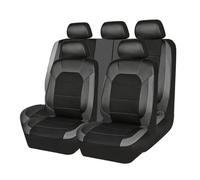 SXXTS Protecteurs de Siège pour Nissan Qashqai/Qashqai+2 (J10,NJ10,JJ10E) 2007-2014, Couvre Sieges Cuir Imperméable Ensemble de Housses Siège Avant et Arrière,Grey
