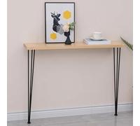 SXYCKRUI Console Meuble Entree étroite, Meuble Console D'entrée Moderne, Table D'entrée en Bois Massif pour Salon, Hall, Couloir ou Bureau, Structure en Métal(Black,100 * 20 * 80 cm/39 * 8 * 31 in)