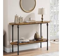 SXYCKRUI Console Meuble étroite de Style Industriel avec étagères, Meuble Console D'entrée en Bois à Deux Niveaux pour Entrée, Salon, Hall D'entrée, Couloir ou Bureau(90 * 30 * 75 cm/35 * 12 * 30 in)