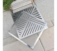 SXYCKRUI Grille Caillebotis Amovible en Acier Inoxydable 304, Grille Evacuation Eau Exterieur Intégré, Caniveau avec Tamis et Base pour Jardin, Cuisine Ou Pelouse(55 * 55 * 3cm/21.7 * 21.7 * 1.2in)