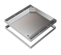 SXYCKRUI Grille Caillebotis en Acier Inoxydable 304, Grille Caniveau et Cadre Invisibles, Couvercle de Regard Carré pour Cour et Trottoir(40 * 40 * 5cm/16 * 16 * 2in)