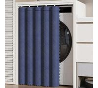 SXYCKRUI Rideau Placard Cuisine, Rideau sous Evier Idéal pour la Salle de Bain et la Buanderie avec Rail Auto-Adhésif Silencieux, Style Moderne(Blue,100 * 130cm/39 * 51in)