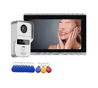 SXYGYWA Caméra Sonnette 10 Pouces Écran Tactile Moniteur sans Fil WiFi Interphone Vidéo Intelligent Système D'interphone Caméra De Sonnette avec Sonnette Filaire 1080P(Silver LCD add 32G TF Card)