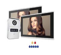 SXYGYWA Caméra Sonnette 2MP 1080P 10 Pouces Interphone Vidéo Écran Tactile sans Fil WiFi Sonnette Filaire for Villa Contrôle D'accès Plat(1v2 Add 32G TF Card)