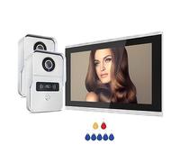 SXYGYWA Caméra Sonnette 2MP 1080P 10 Pouces Interphone Vidéo Écran Tactile sans Fil WiFi Sonnette Filaire for Villa Contrôle D'accès Plat(2v1 Add 32G TF Card)