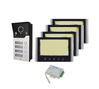 SXYGYWA Caméra Sonnette Caméra De Sonnette De Porte Vidéo D'interphone Vidéo D'immeuble D'habitation De 4 Fils De 7 Pouces avec 2/3/4 Boutons for Le Système De Visiophone De Famille HD(V7022B-MAS-4)