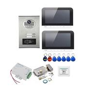 SXYGYWA Caméra Sonnette Interphone Vidéo 7 Pouces WiFi sans Fil Visiophone Interphone Sonnette Système for 2/3 Unités Appartement(V70MG-660-1V2-lock)