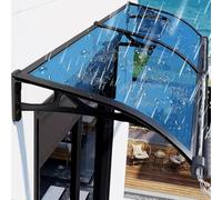 SXYHCK Marquise De Porte Exterieur, Auvent Porte D’Entrée en Polycarbonate, Auvent Marquise Aluminium Évier pour Terrasse, Drainage des Deux Côtés(Blue,80x120cm/31 x47)