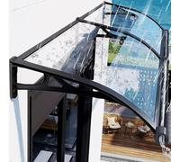 SXYHCK Marquise De Porte Exterieur, Auvent Porte D’Entrée en Polycarbonate, Auvent Marquise Aluminium Évier pour Terrasse, Drainage des Deux Côtés(Clear,80x190cm/31 x75)
