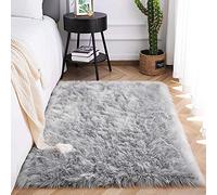 SXYHKJ Tapis Faux en Peau de Mouton 50x150cm Imitation Toison Moquette Fluffy Soft Longhair Décoratif Coussin de Chaise Canapé Natte (Gris, 50_x_150_cm)