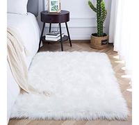 SXYHKJ Tapis Faux en Peau de Mouton,Imitation Toison Moquette Fluffy Soft Longhair Décoratif Coussin de Chaise Canapé Natte (Blanc, 80x180cm)